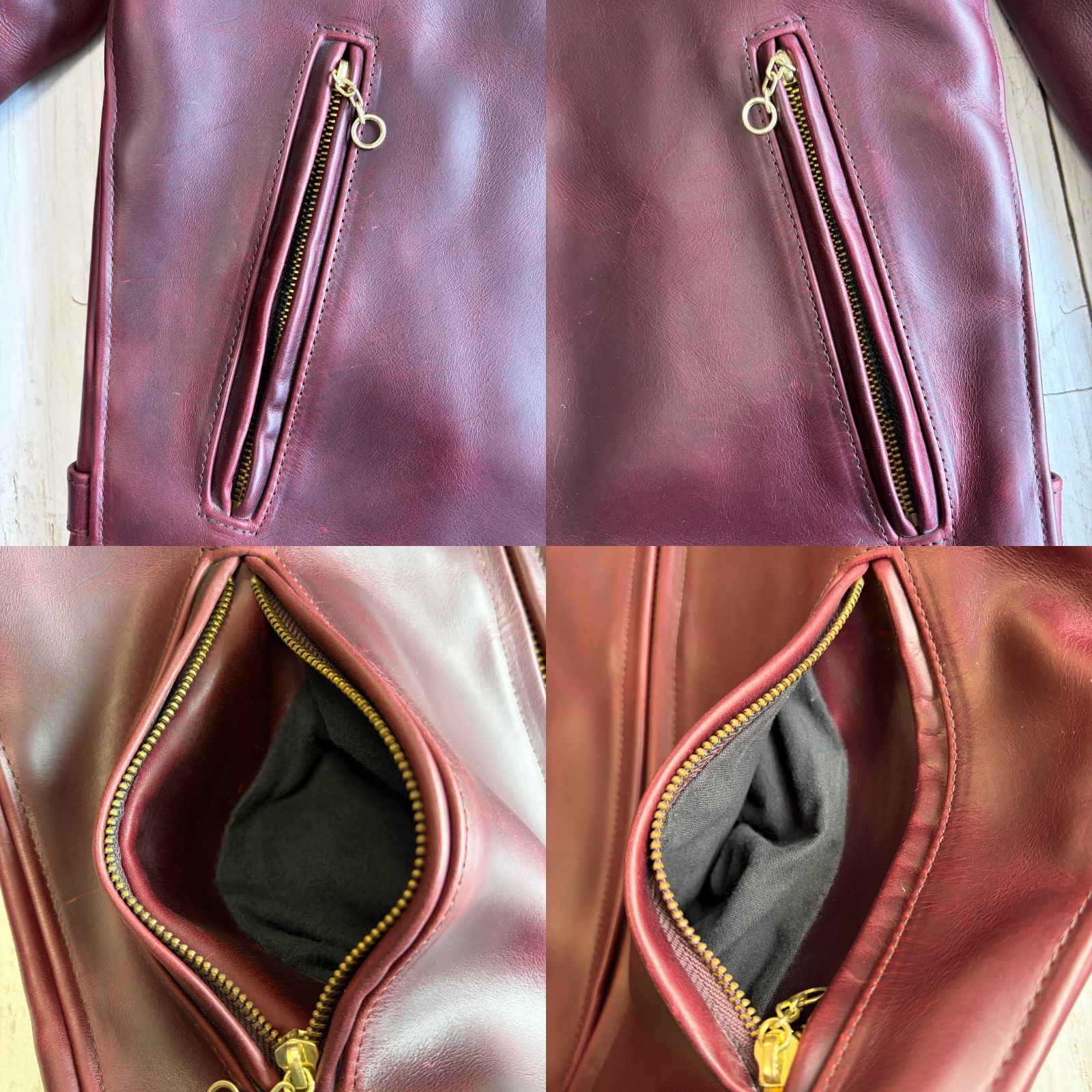 Schott レザージャケット ボルドー シングルライダーズ サイズ32 7436