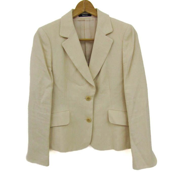 アクアスキュータム　テーラードジャケット　シルク アクアスキュータム テーラードジャケット アウター シルク リネン混