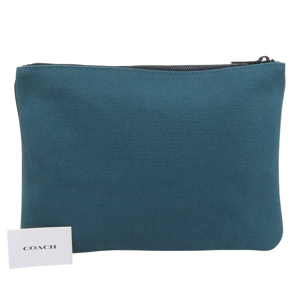 COACH コーチ キャンバス ロゴプリント クラッチバッグ メンズ