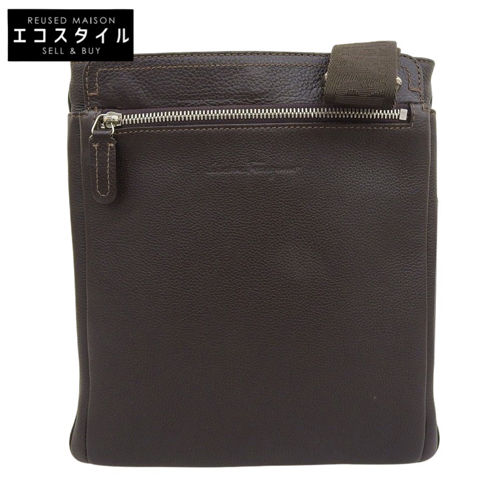 Salvatore Ferragamo サルヴァトーレフェラガモ レザー クロスボディバッグ メンズ ブラウン FZ-24