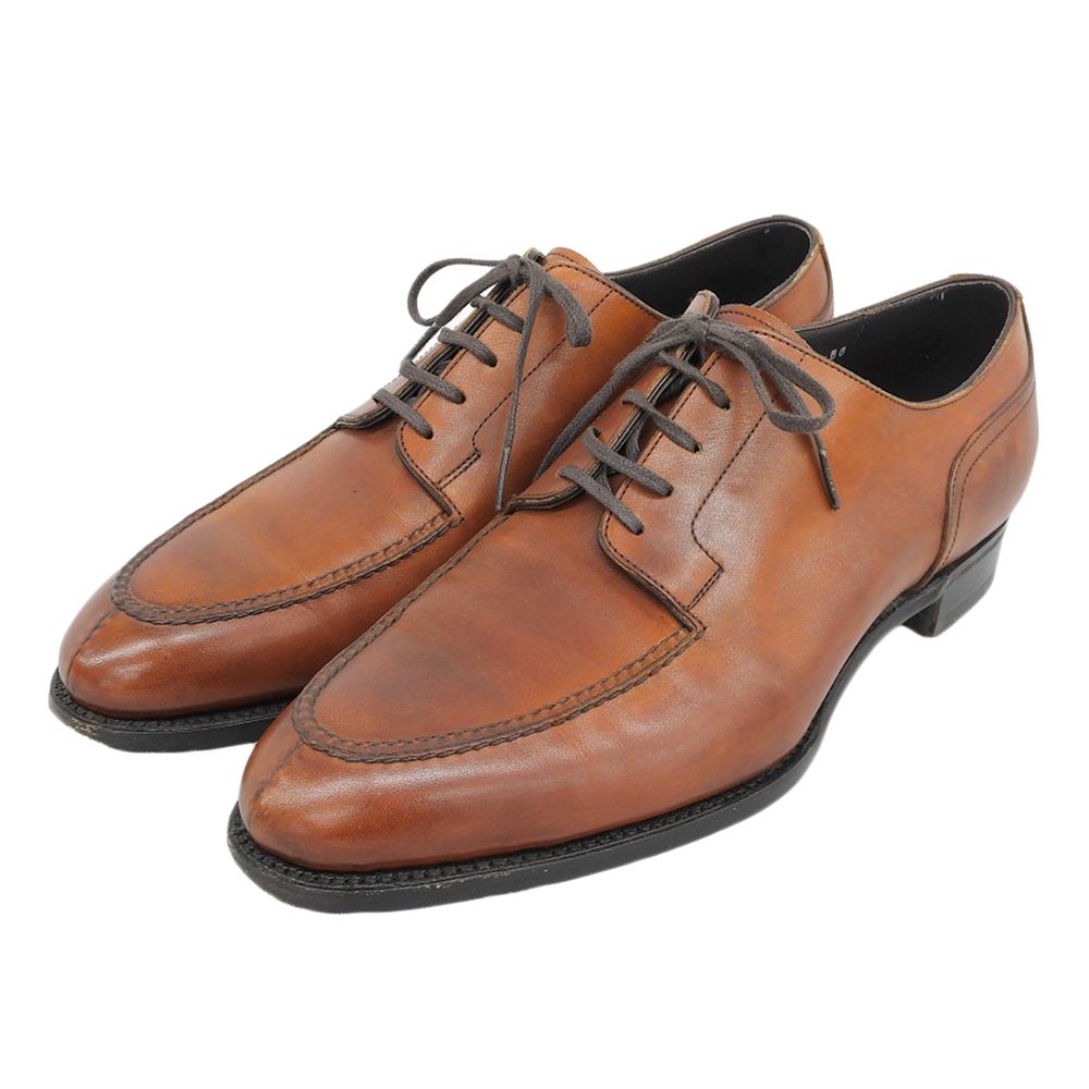 三陽山長 サンヨウヤマチョウ 柔三 Uチップ レザーシューズ メンズ ブラウン 8 R 2010