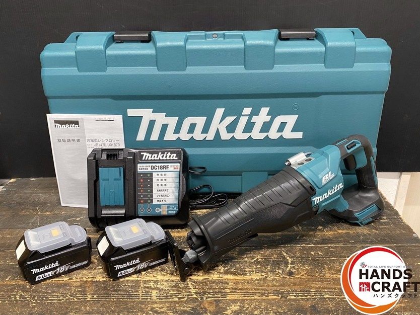 ● ♥品 makita マキタ 充電式レシプロソー フルセット バッテリ 18 V|6.0 Ah ×2 充電器 ケース有