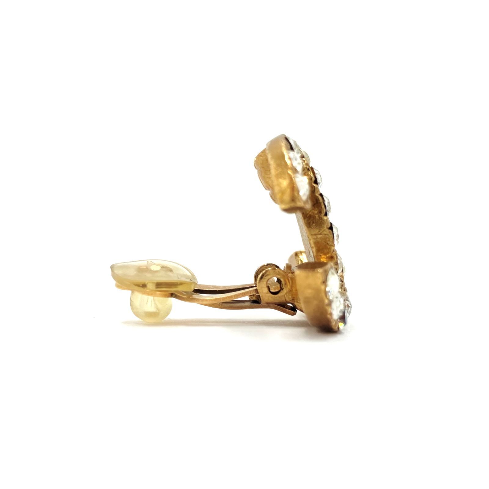 美品 CHANEL シャネル ココマーク イヤリング ラインストーン ゴールド