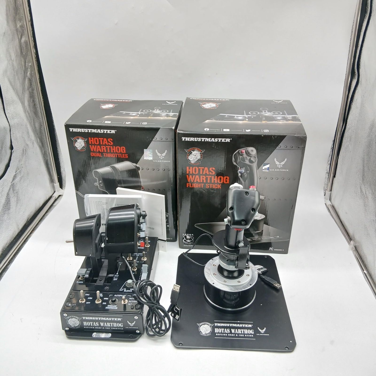 No.4771 Thrustmaster スラストマスター フライトスティック HOTAS Warthog PC 対応 フライトシミュレーター デュアルスロットル コントロールパネル 1年間メーカー保証