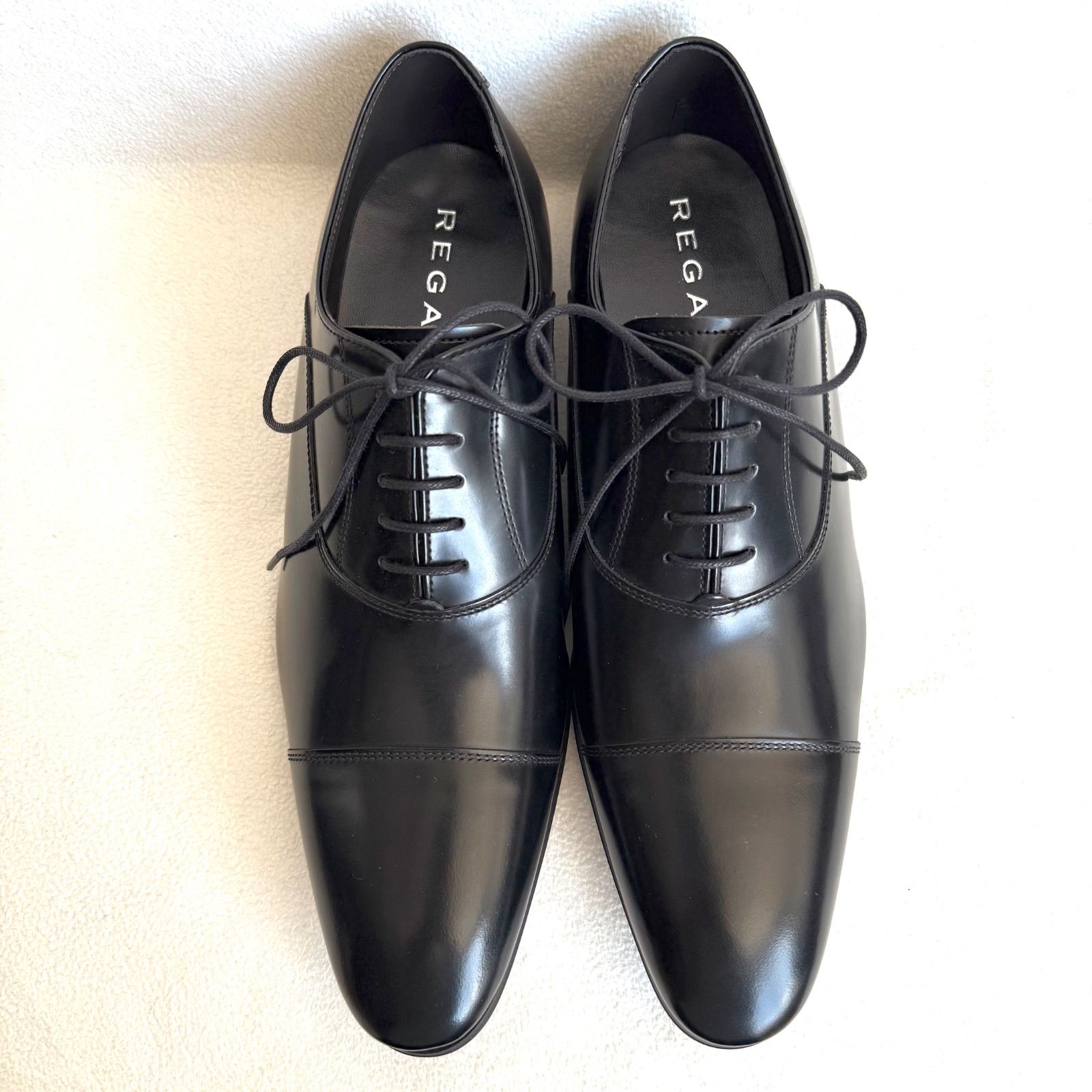 ♥ リーガル 011 R ストレートチップ キャップトゥ レザー ブラック 25.0 日本製 MADE IN JAPAN