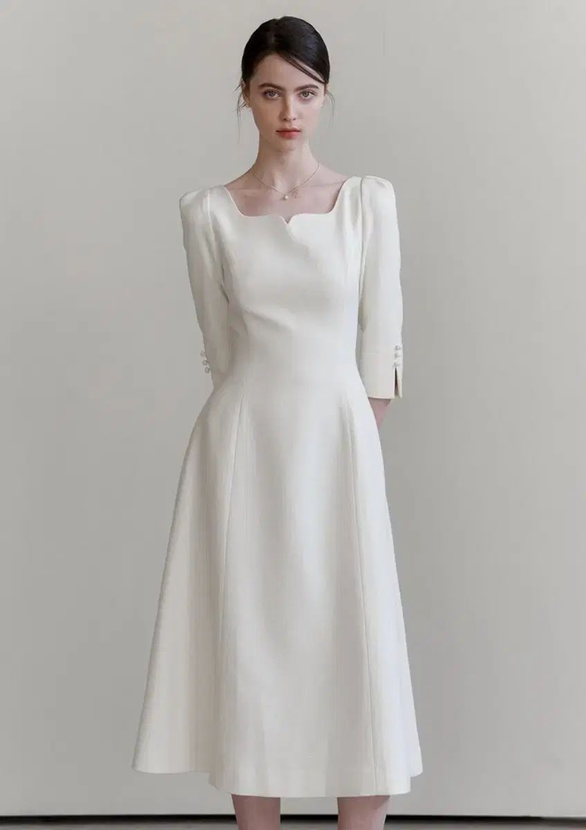 フローム カクテル ハートシェイプド ネック ONE PIECE アイボリー s