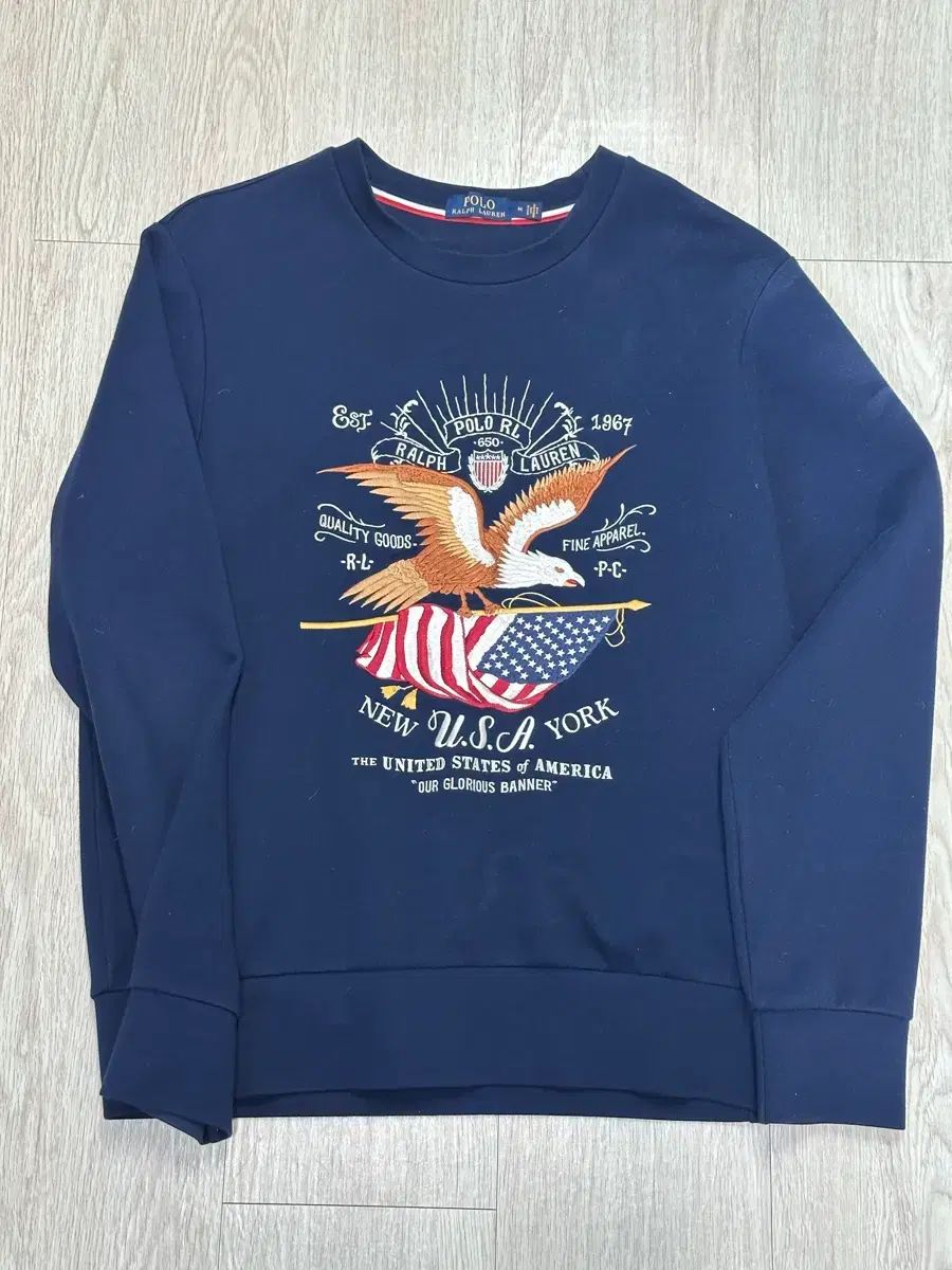 ポロラルフローレン ネイビー スウェット USA 刺繍