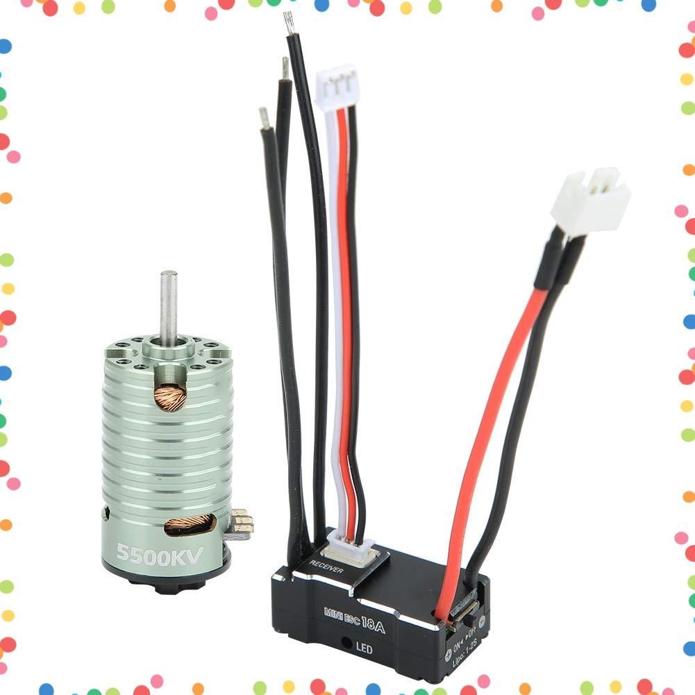 RC ミニッツカー 1 32 28 センサーレスモーター用 24 キット グリーン ESC 18 A 5500 KV 高トルクブラシレスモーター