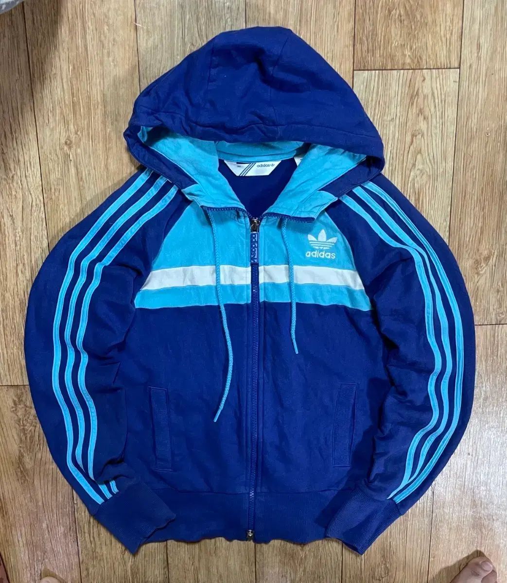 アディダス PURPLE パープル スカイ ライトブルー フードジップアップ ジャージ 85 必須アイテム y 2 k オールドスクール