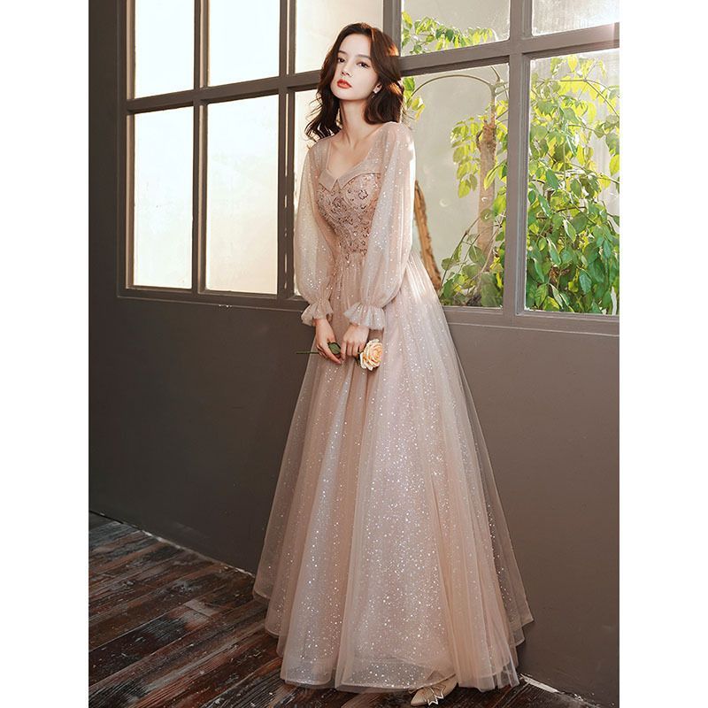 キラキラ ブライズメイド ロングドレス パーティードレス お呼ばれ ドレス 演奏会 二次会 結婚式ドレス かわいい お 披露宴 花嫁 パーティードレスフォーマル 卒業式 ワンピース mlfbh