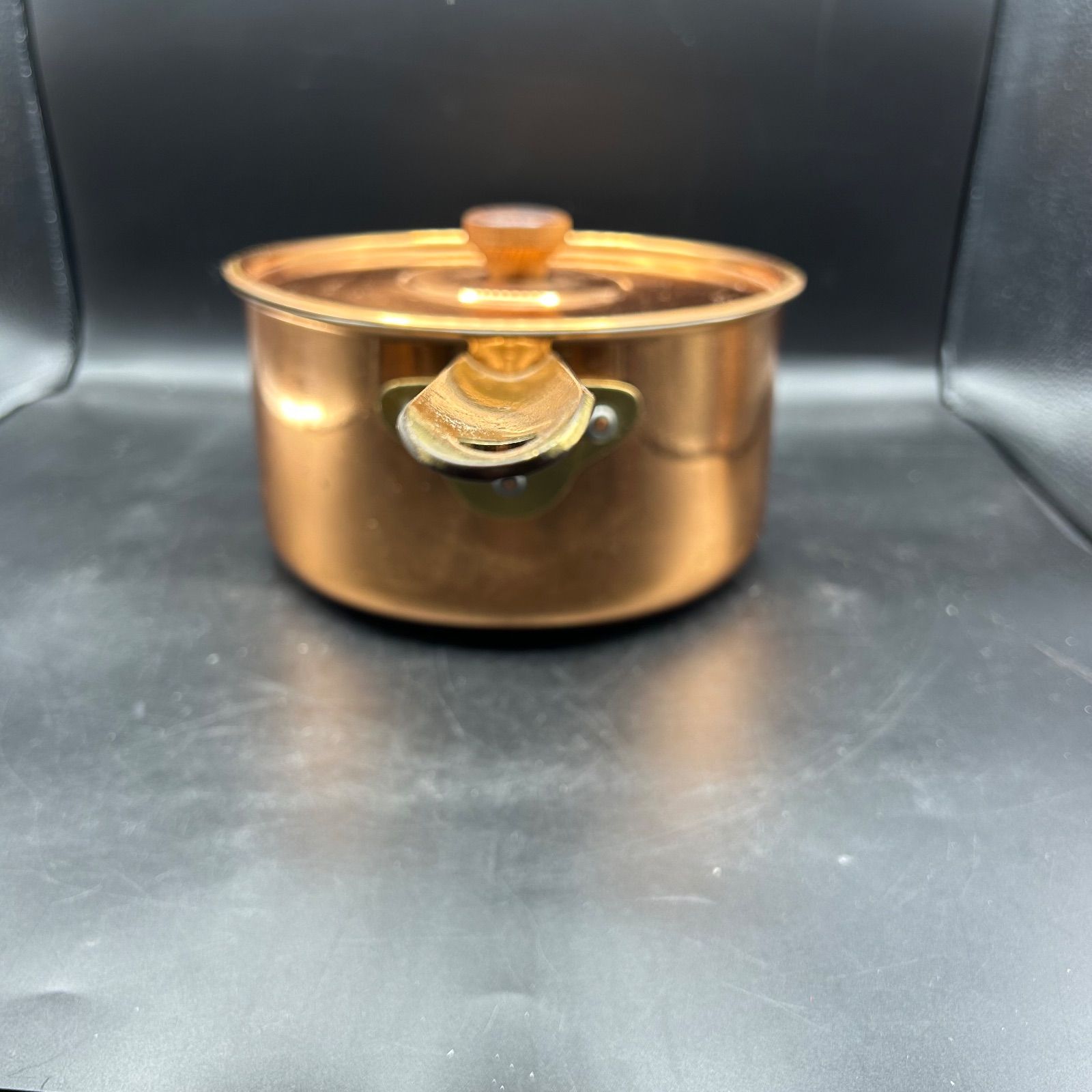 M》COPPER ORIGINAL 銅製 片手鍋 21cm 蓋付き カッパー 鍋