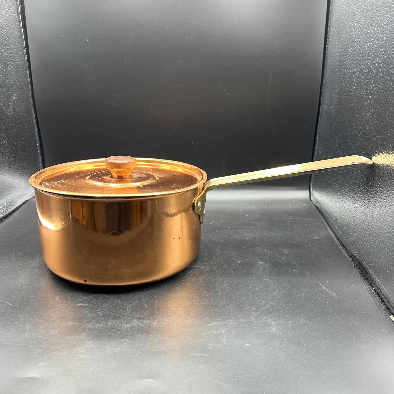 M》COPPER ORIGINAL 銅製 片手鍋 21cm 蓋付き カッパー 鍋