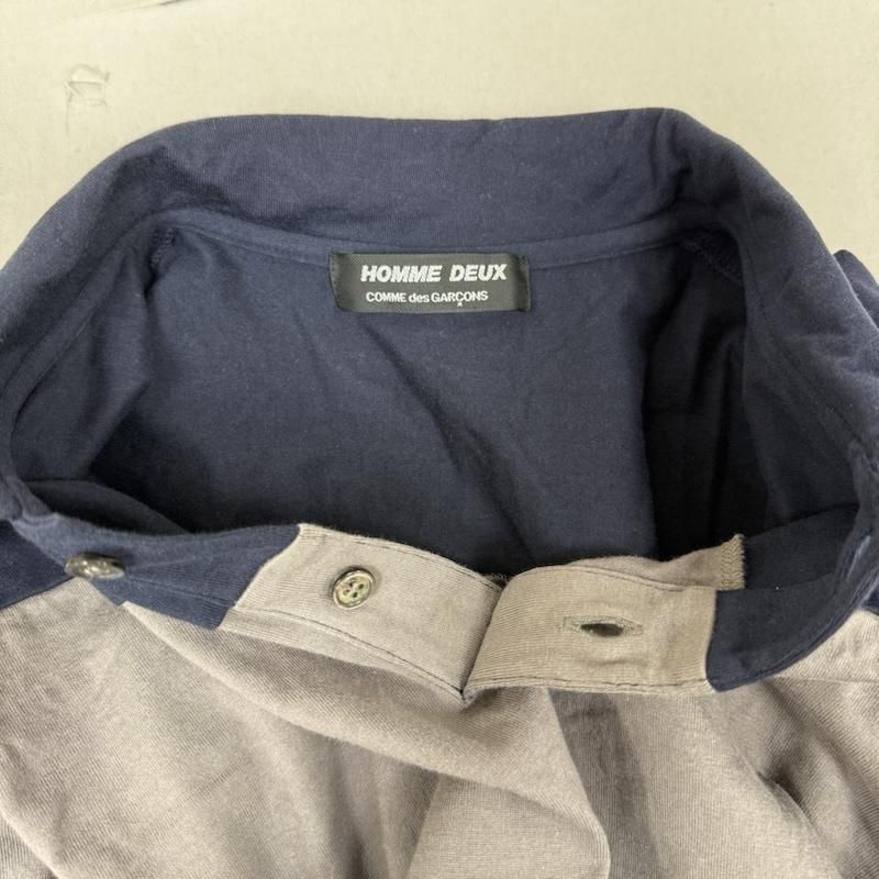 コムデギャルソンオムドゥ カラー ブロック デザイン ポロシャツ