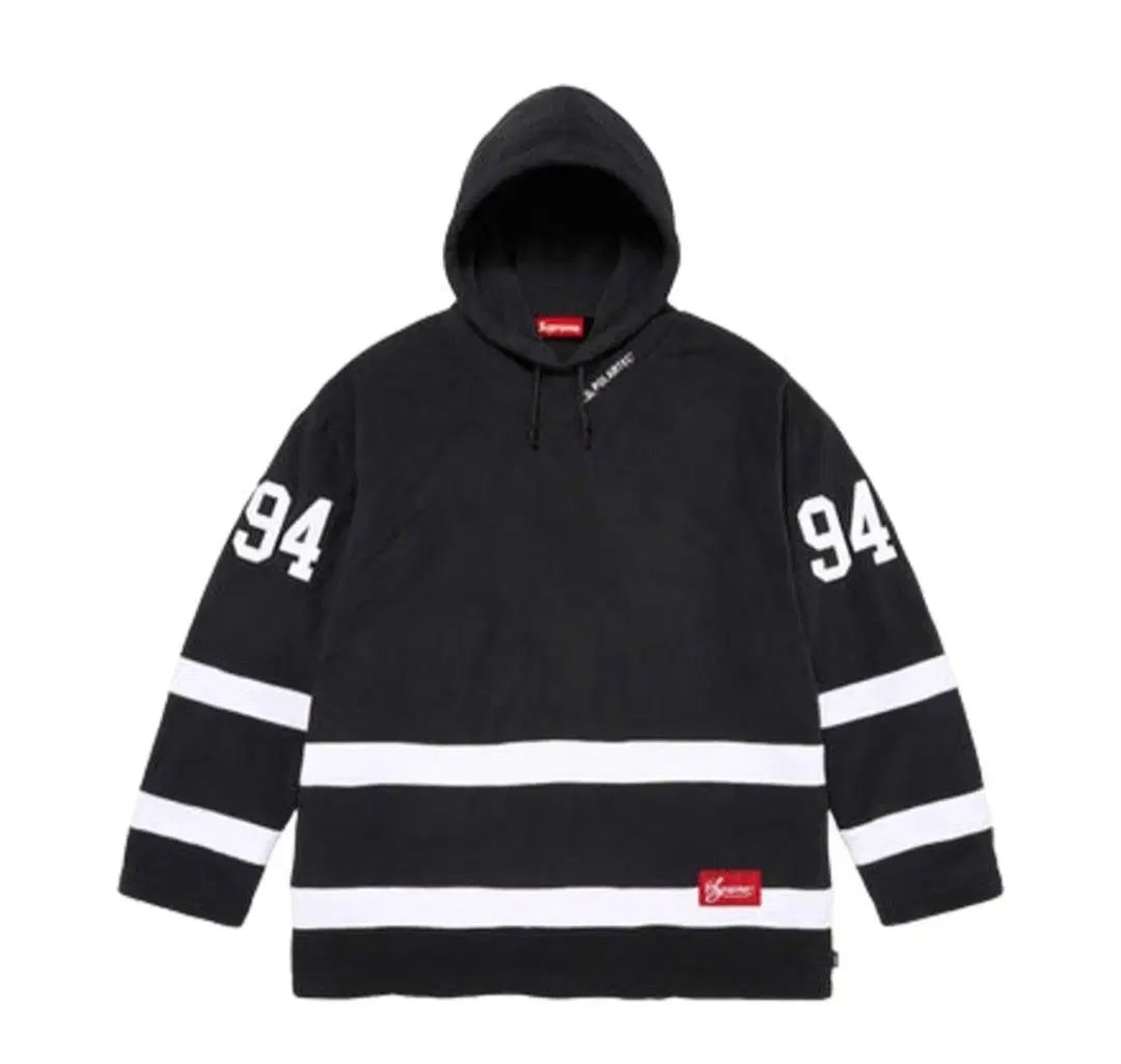 Supreme ポーラテック フード ホッケー ジャージ ブラック Lサイズ