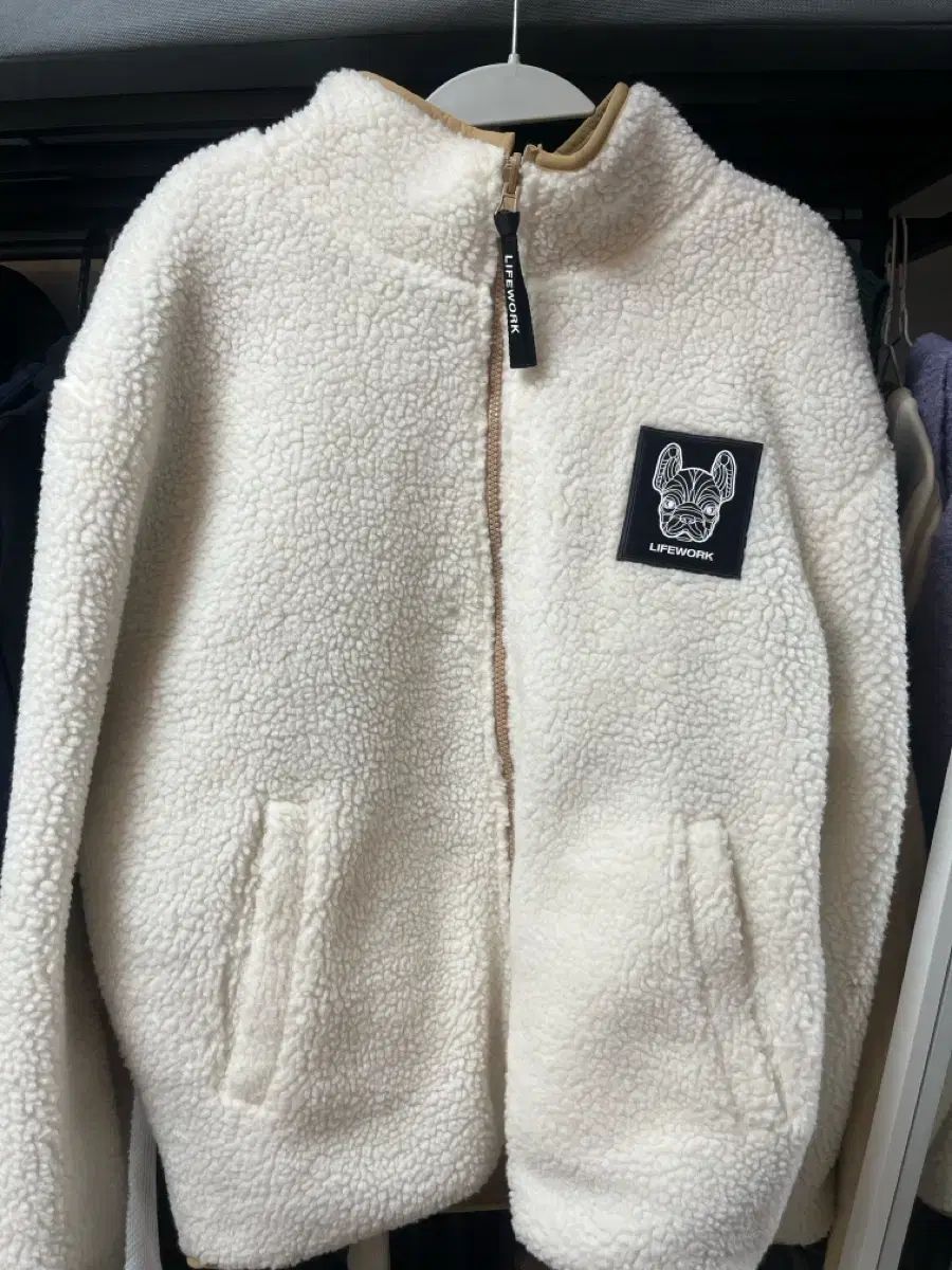 ライフウォーク リバーシブルボア フリース アイボリー