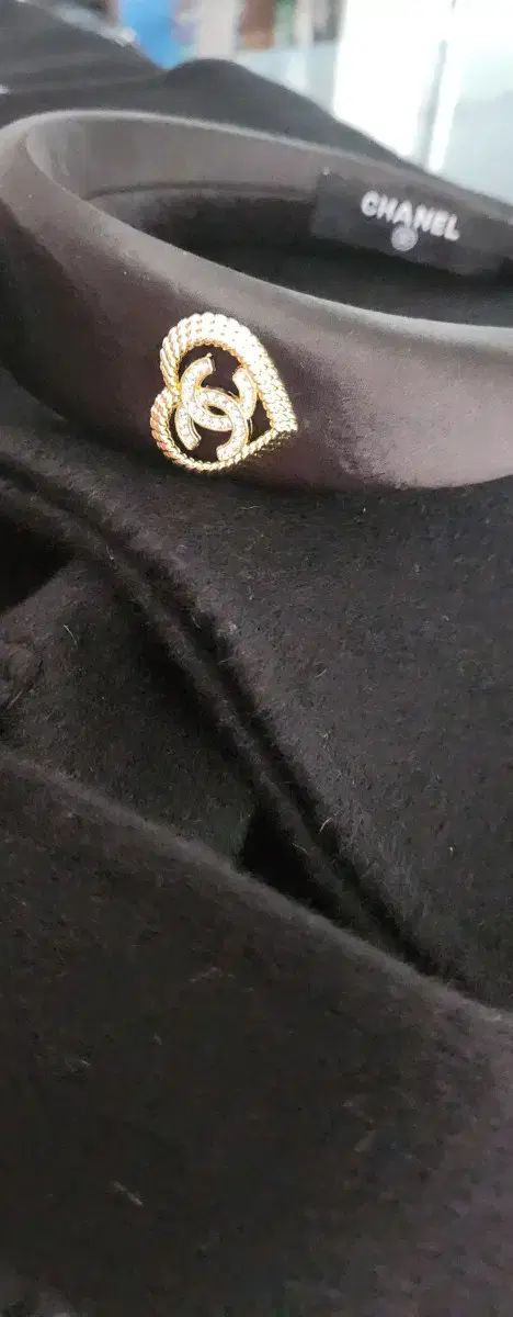  シャネル ハート ロゴ ブラック ヘアバンド その他 アクセサリー