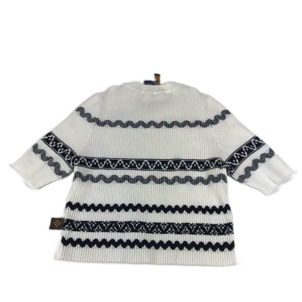 LV ラメロゴ付きホワイトニット LOUIS VUITTON ルイヴィトン ニット LVロゴ コットン ホワイト - メルカリ