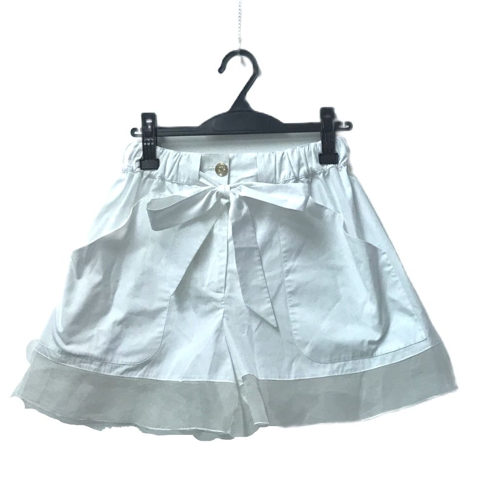 CHANEL シャネル ショートパンツ CC ロゴ ボタン P 63229 ポリエステル ホワイト