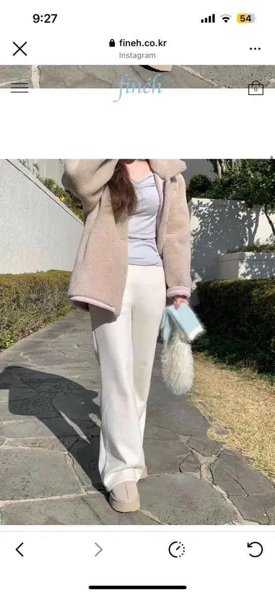 Fine スリム ブーツカット ウィンター パンツ