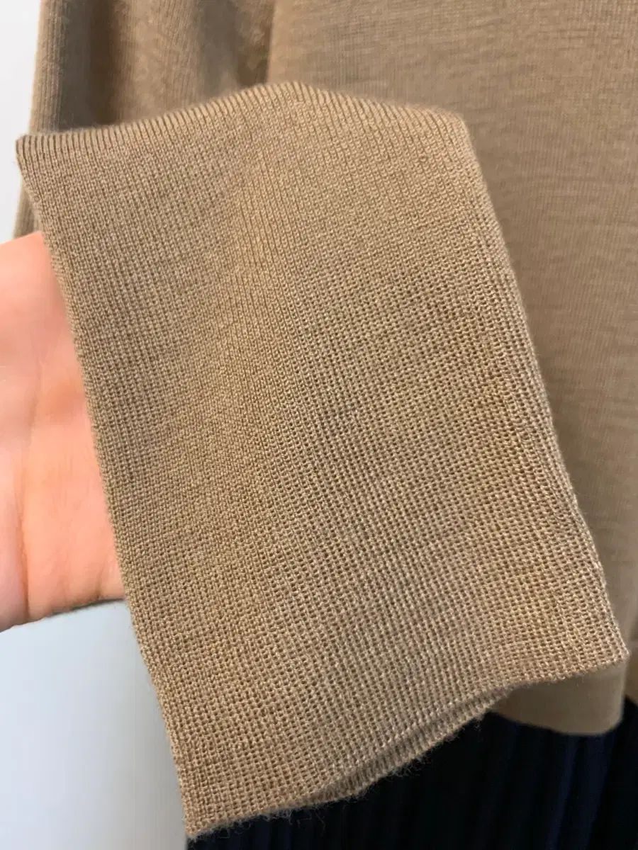 バイカラー プリーツ