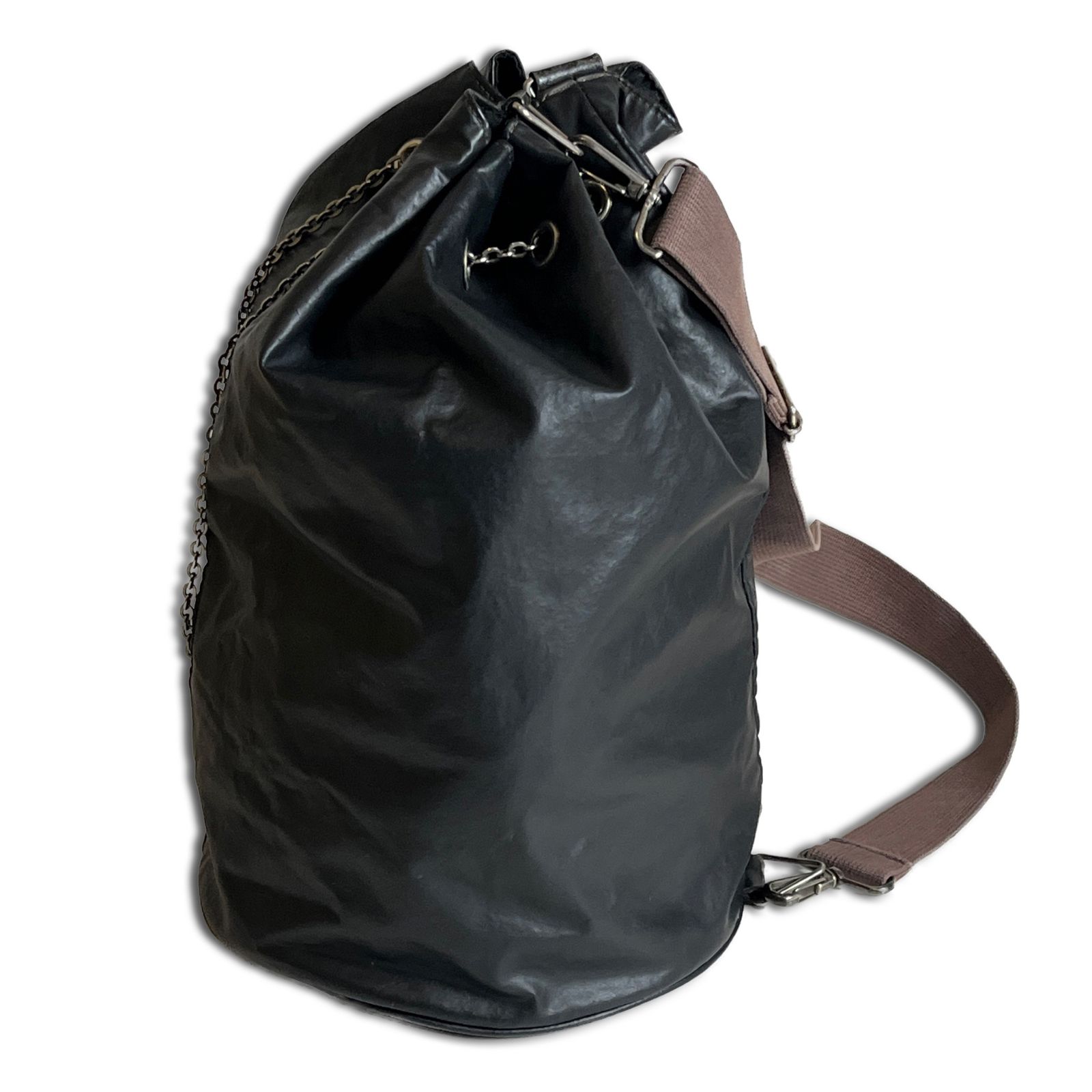 JEAN PAUL GAULTIER HOMME レザー ボクサーバッグ チェーン ブラック