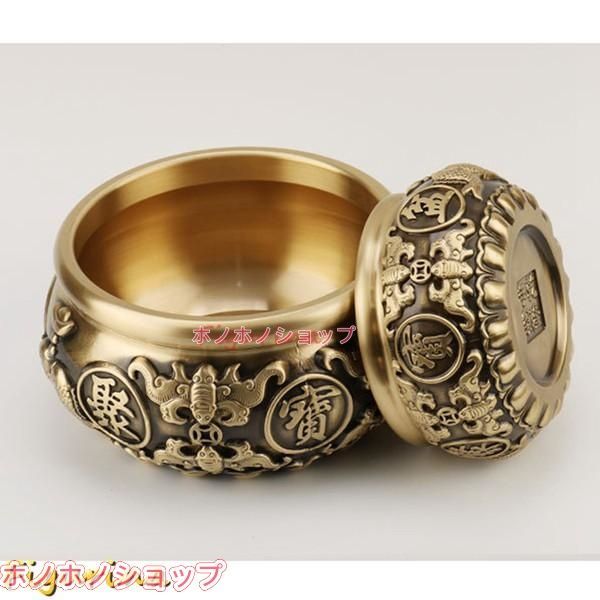 聚寶盆 置物 富と幸運 銅製 真鍮 風水アイテム 縁起物 インテリア 金運