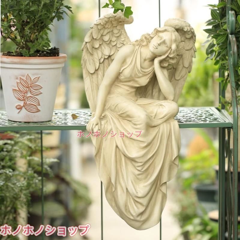 ガーデンオーナメント ギリシャ神話 樹脂工芸品 エンジェル F 置物 天使置物 庭アート飾り おきもの ガーデニング オブジェ 天使 庭
