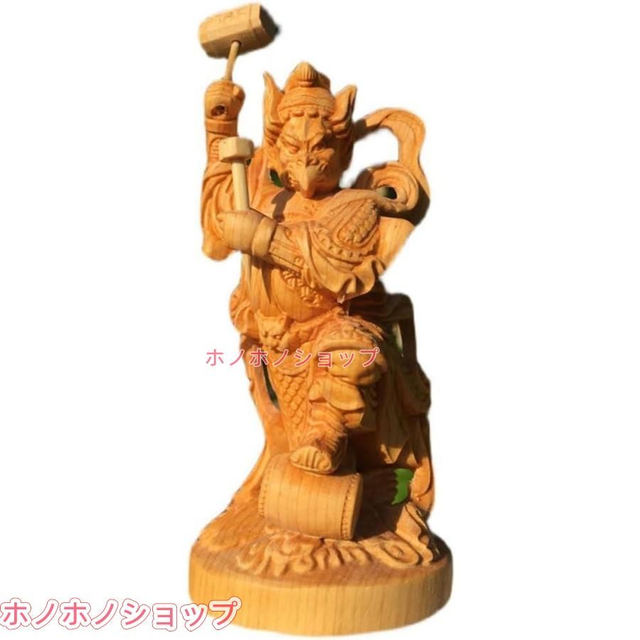 烏天狗 木彫り諸天神総高10cm 天然木 崖柏製 木製仏像 烏天狗 木彫り諸