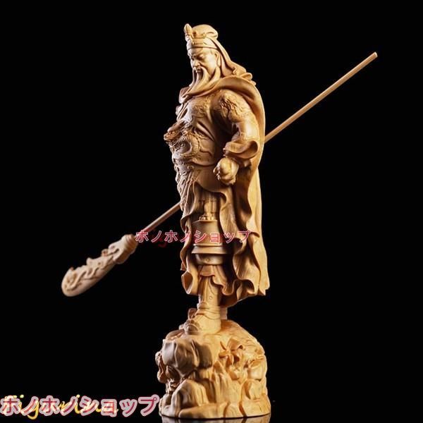 置物 木彫り 三国志 関羽 雲長 関羽像 武財神 仏像 フィギュア 青龍