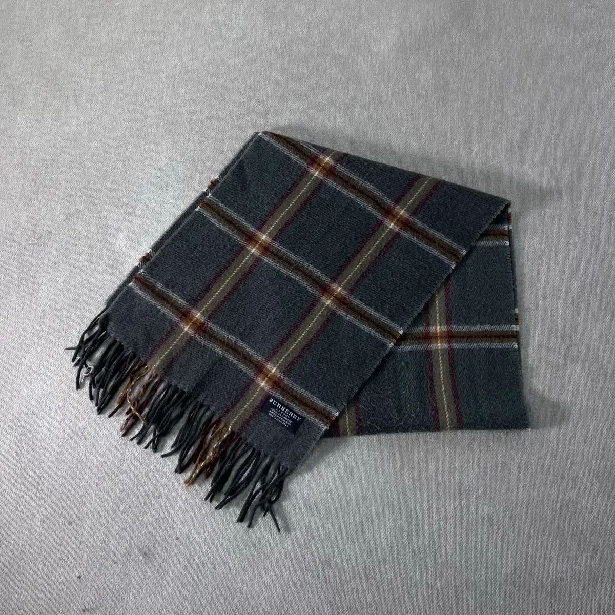 BURBERRY バーバリー ノヴァチェック カシミア チャコール マフラー