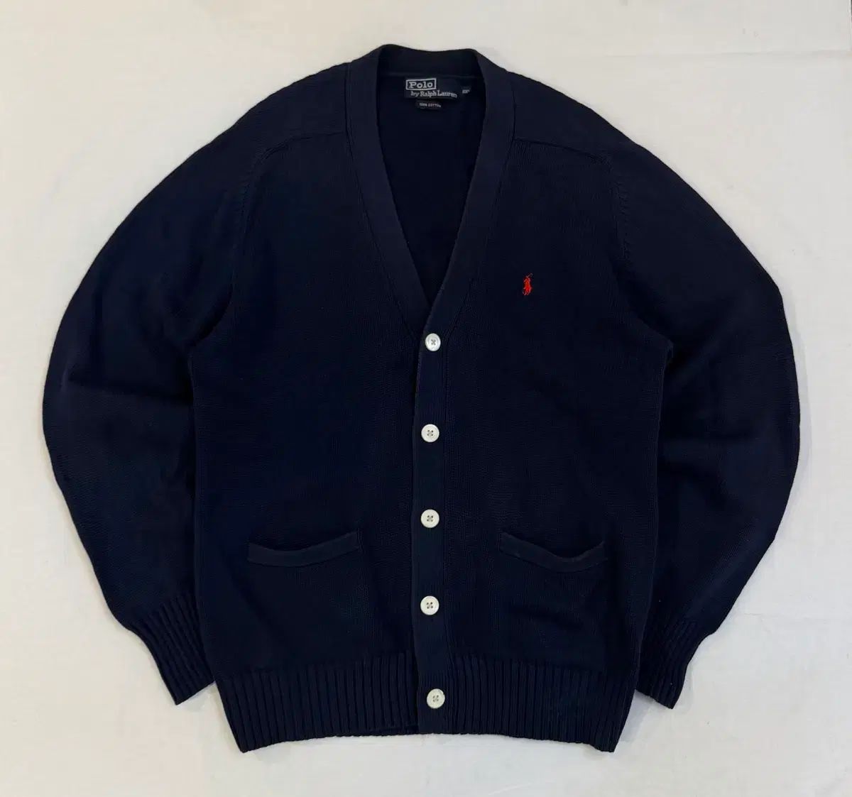ポロラルフローレン コットン ニット カーディガン ネイビー