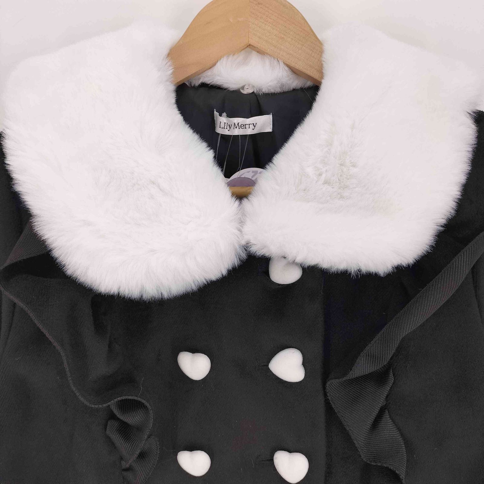 ユーズドフルギ USED古着 しまむら モエニャ ハートボタンフリルコート