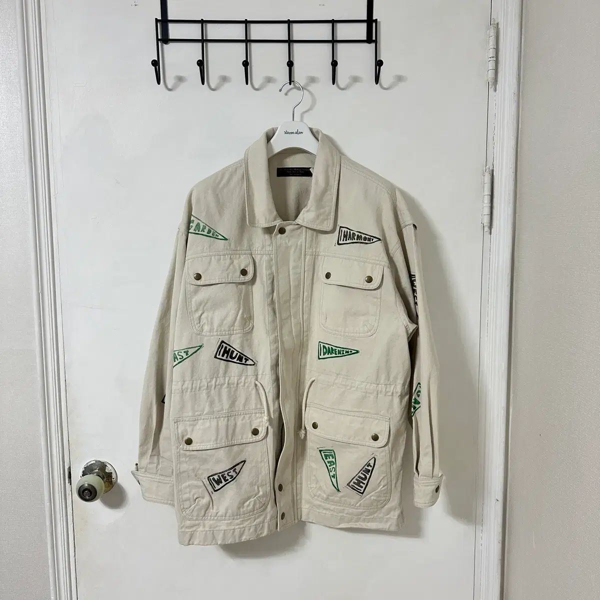 3 105-110 ダレニモ ハンティング ハンドプリンティング サファリ ジャケット マウンテンパーカー