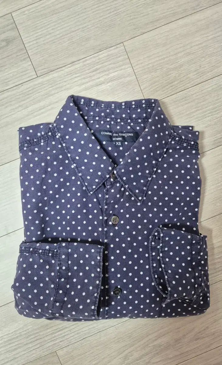 コム デ ギャルソン オム ドット シャツ ネイビー XS