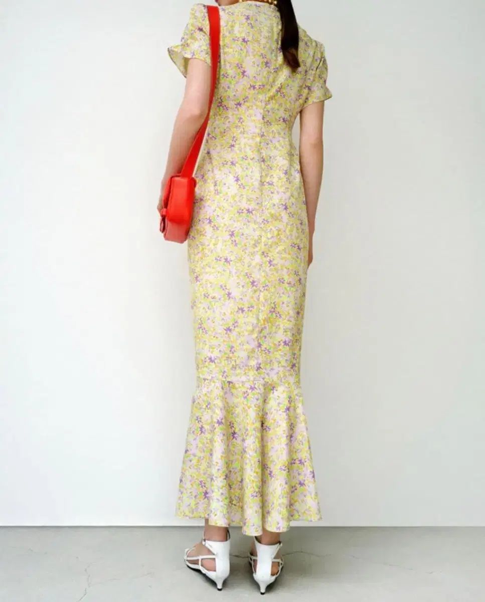 オルフローラル シャーリング ドレス - xs ロング