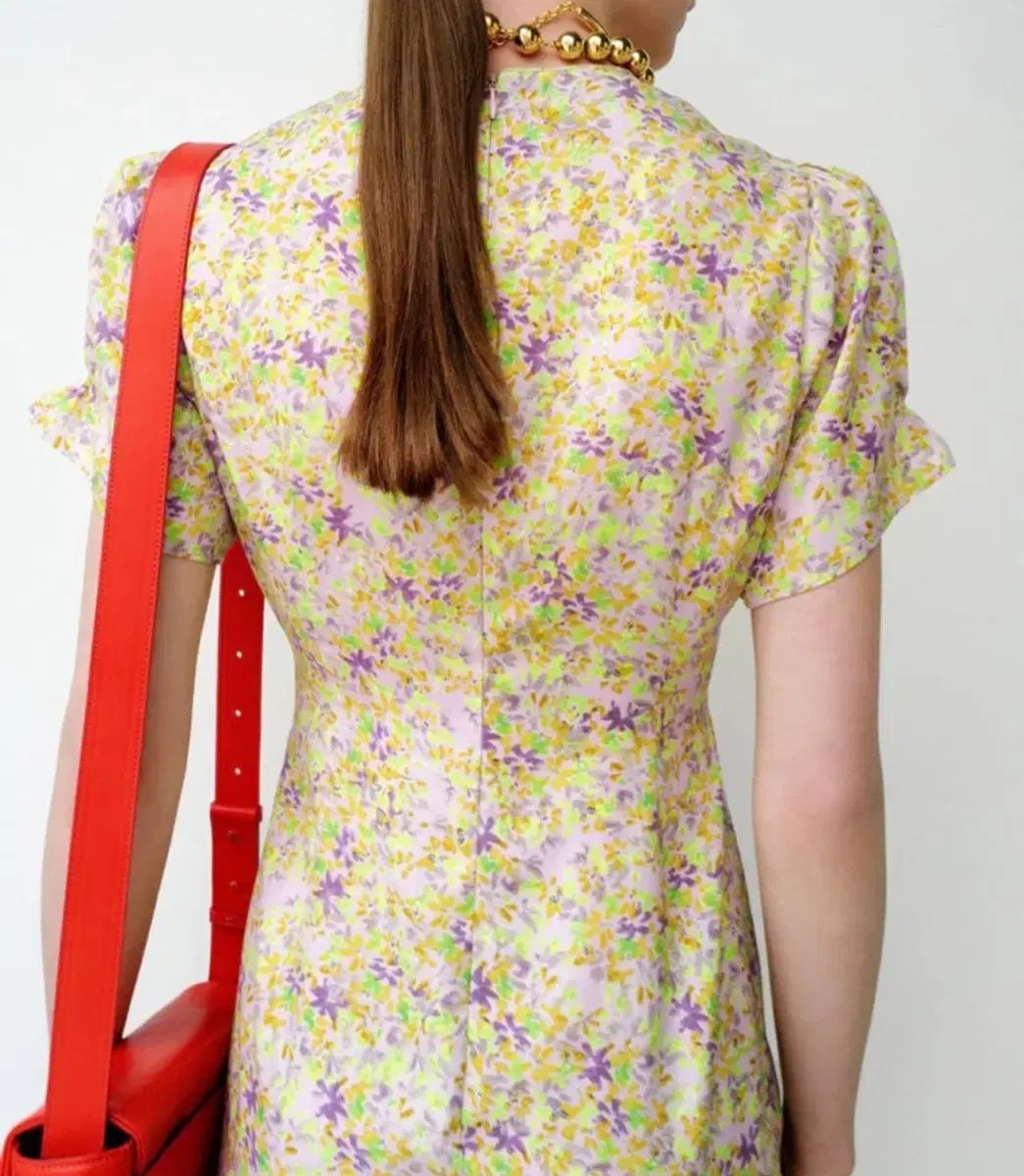  オルフローラル シャーリング ドレス - xs ロング 長袖 七分袖 その他