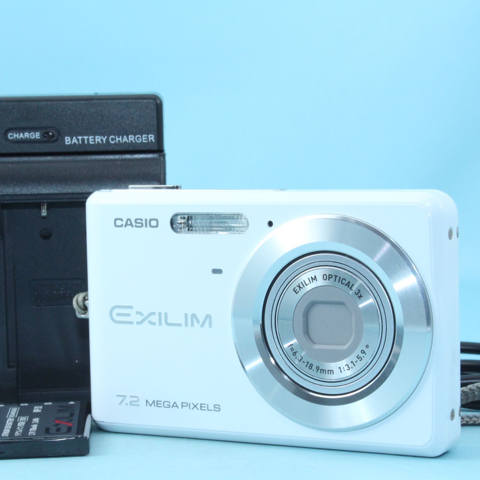 美品 CASIO EXILIM EX-Z77 ホワイト 返品保証 カシオ コンパクト