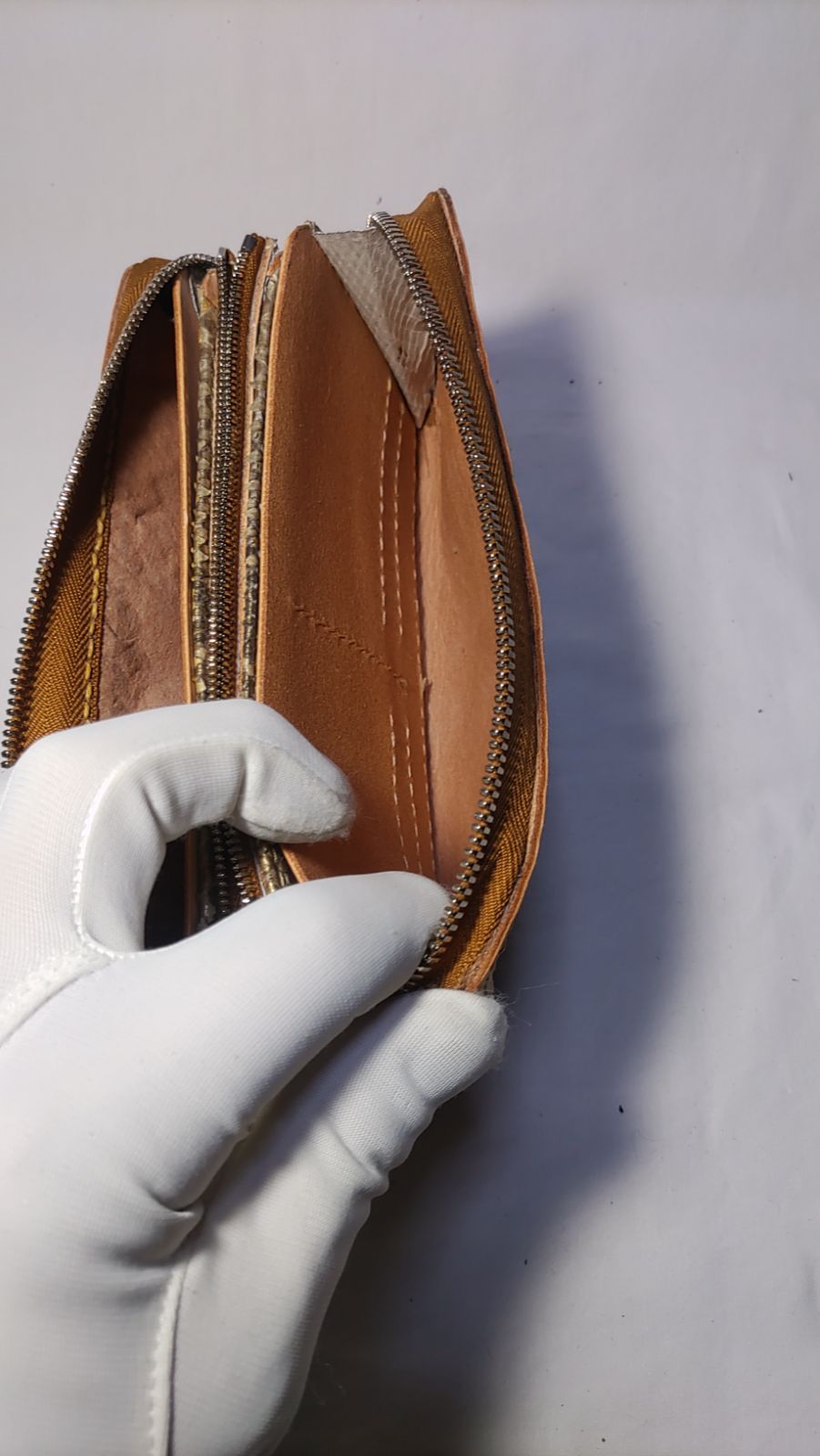  ダイヤモンド•パイソン|牛革 ラウンドタイプ バイカーズロングウォレット 長財布 財布 ケース 小物入れ