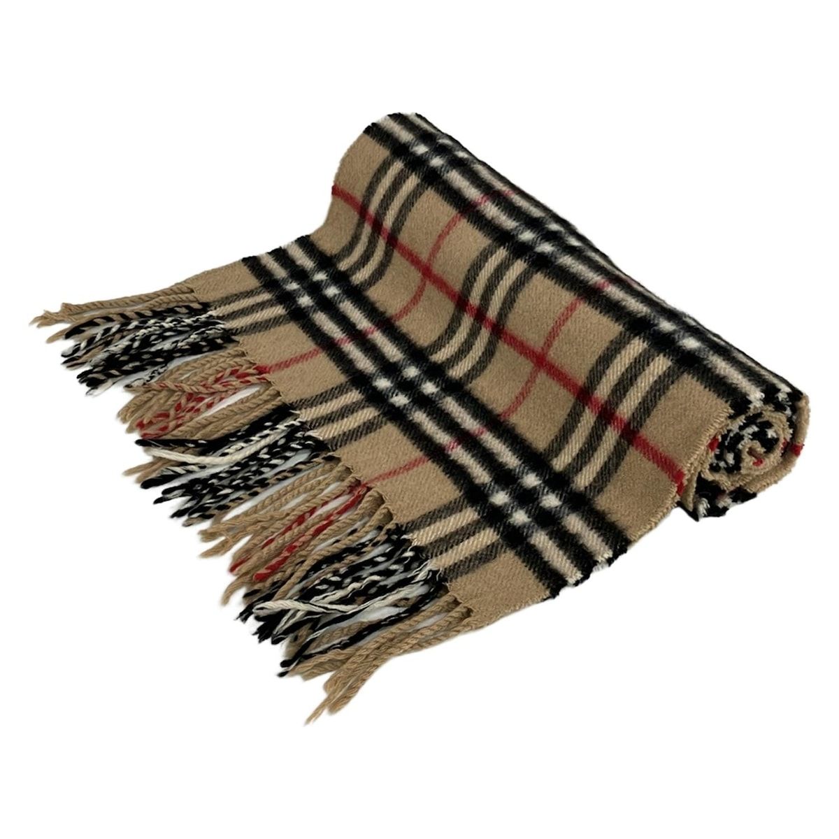 Burberry LONDON バーバリーロンドン マフラー - ライトブラウン×黒×マルチ チェック柄 カシミヤ