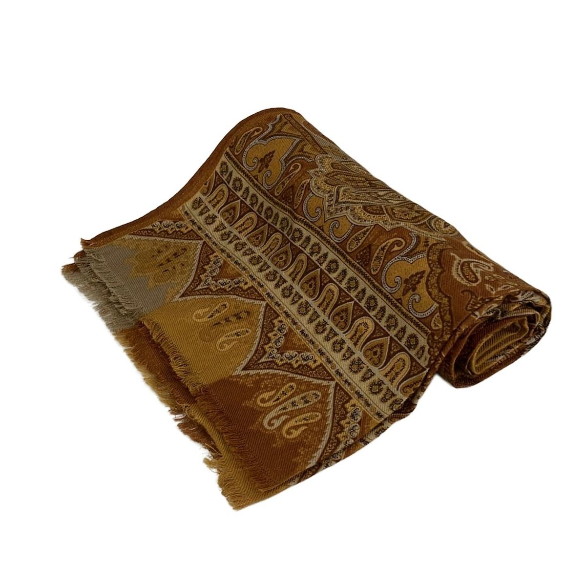 ETRO(エトロ) ストール(ショール)美品 - ブラウン×ダークブラウン