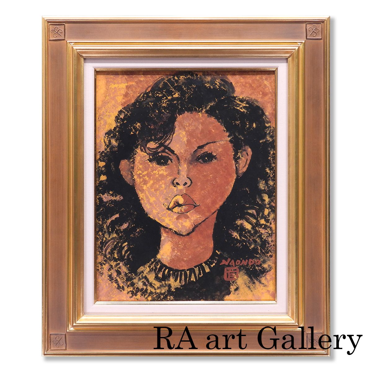 中村直人 女の顔 紙にグワッシュ6号 人物画 女性像 美人画 代表的モチーフ 解説付き アート インテリア 原画 絵画 真作保証 げ交渉