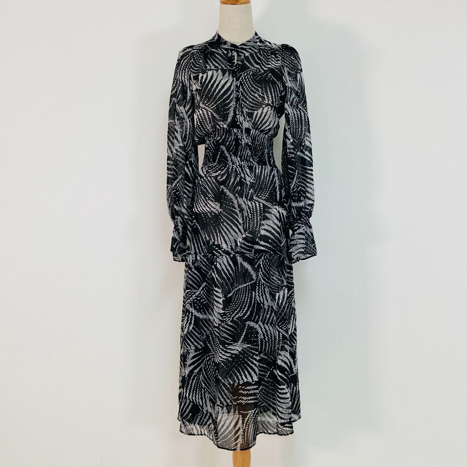 タグ付 FRAY I.D グラフィックパターンワンピース ブラック