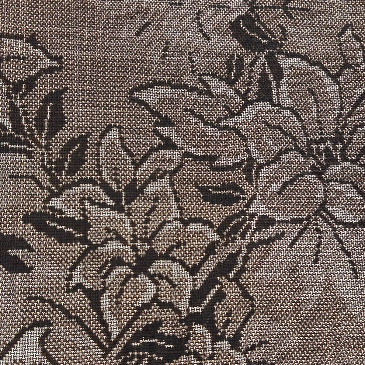  紬 身丈162.5 cm 裄丈67 M 袷 草花 焦茶色 正絹 秀品 紬 着物