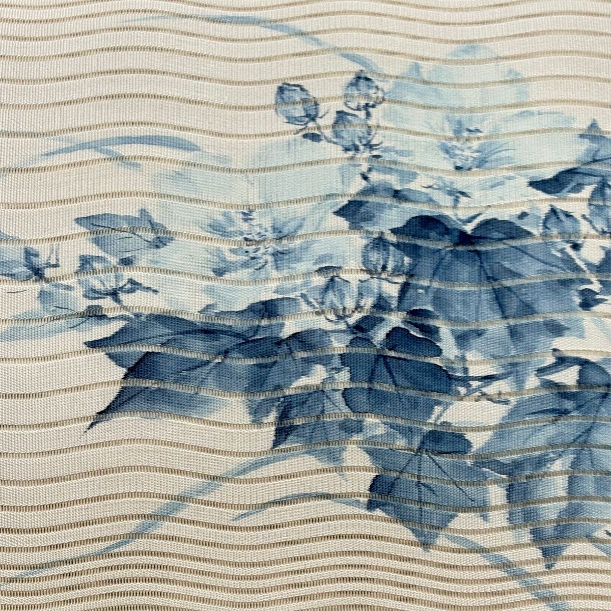 名古屋帯 秀品 夏帯 絽 八寸名古屋帯 松葉仕立て 枝花 クリーム 正絹