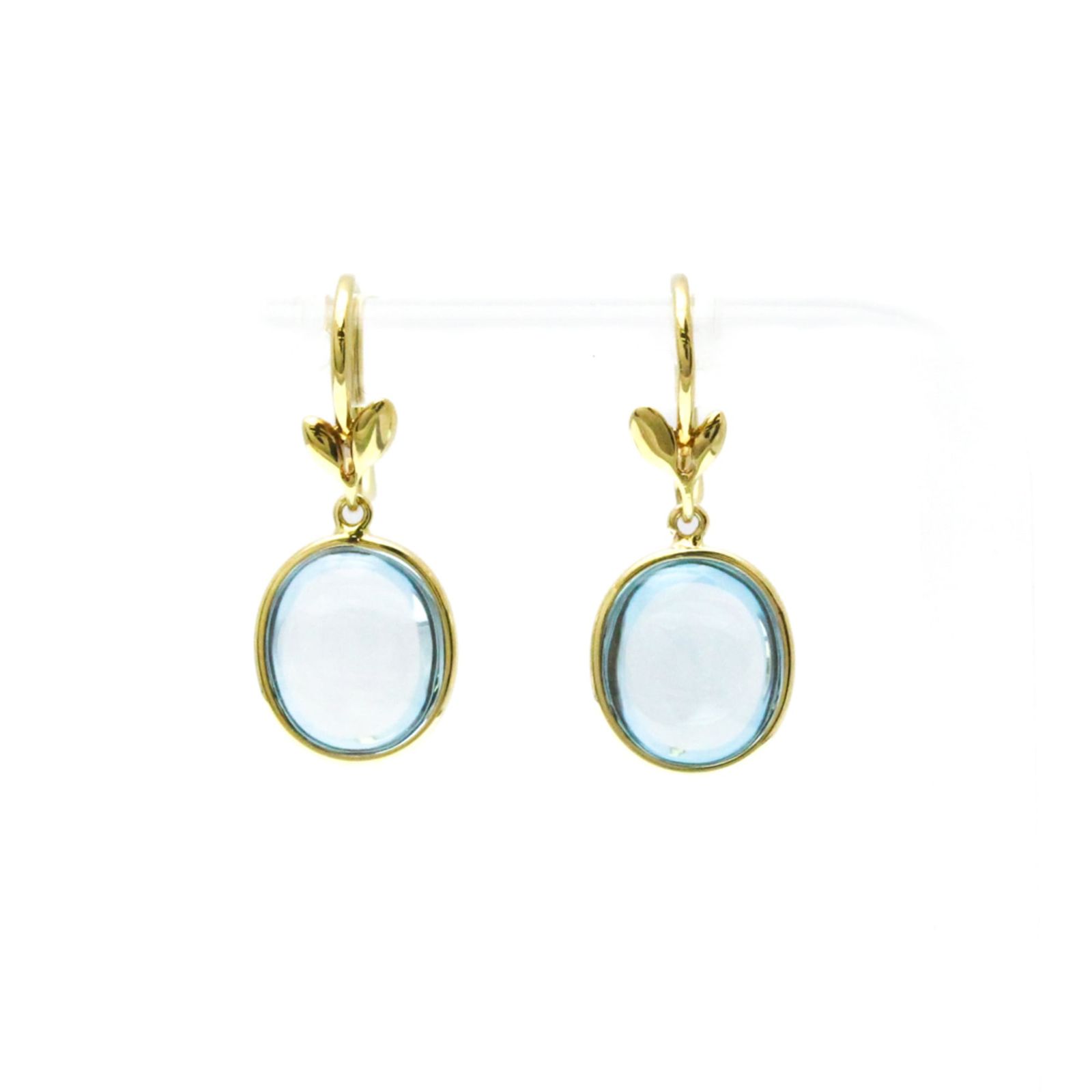ティファニー Tiffany オリーブリーフ アクアマリン ピアス K 18イエローゴールド 18 YG ドロップピアス イエローゴールド