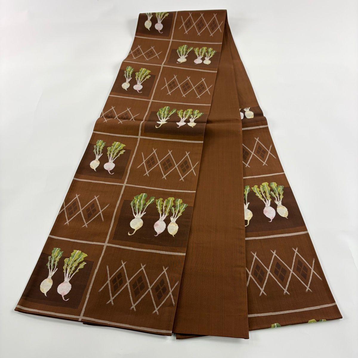 袋帯 秀品 かぶ 菱 茶色 六通 正絹 【中古】 - メルカリ