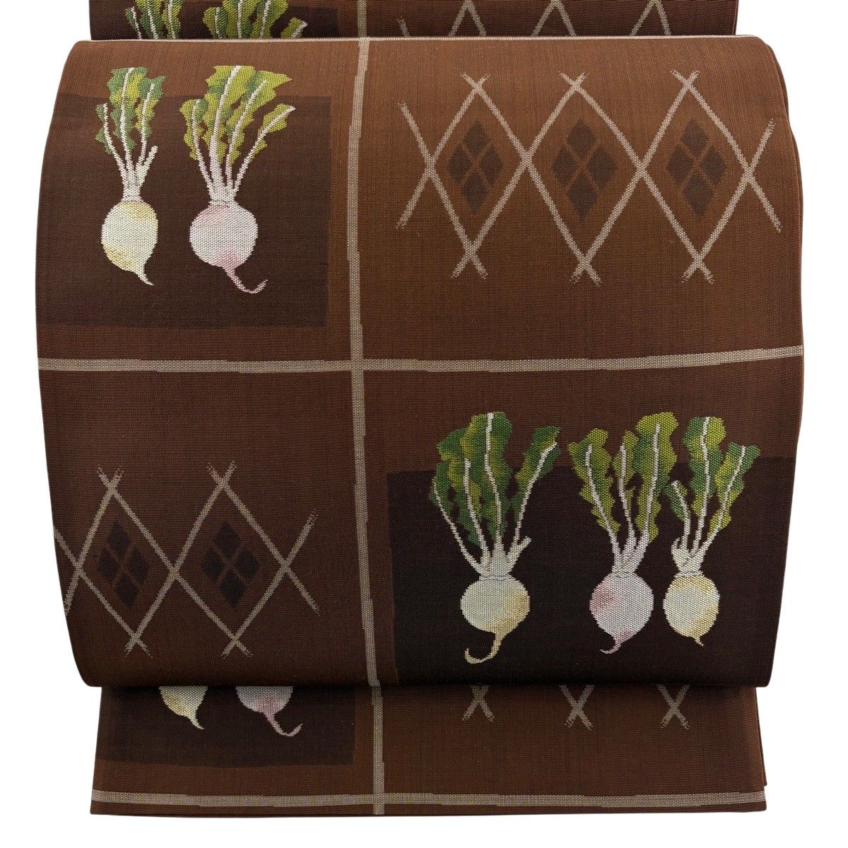 袋帯 秀品 かぶ 菱 茶色 六通 正絹 【中古】 - メルカリ