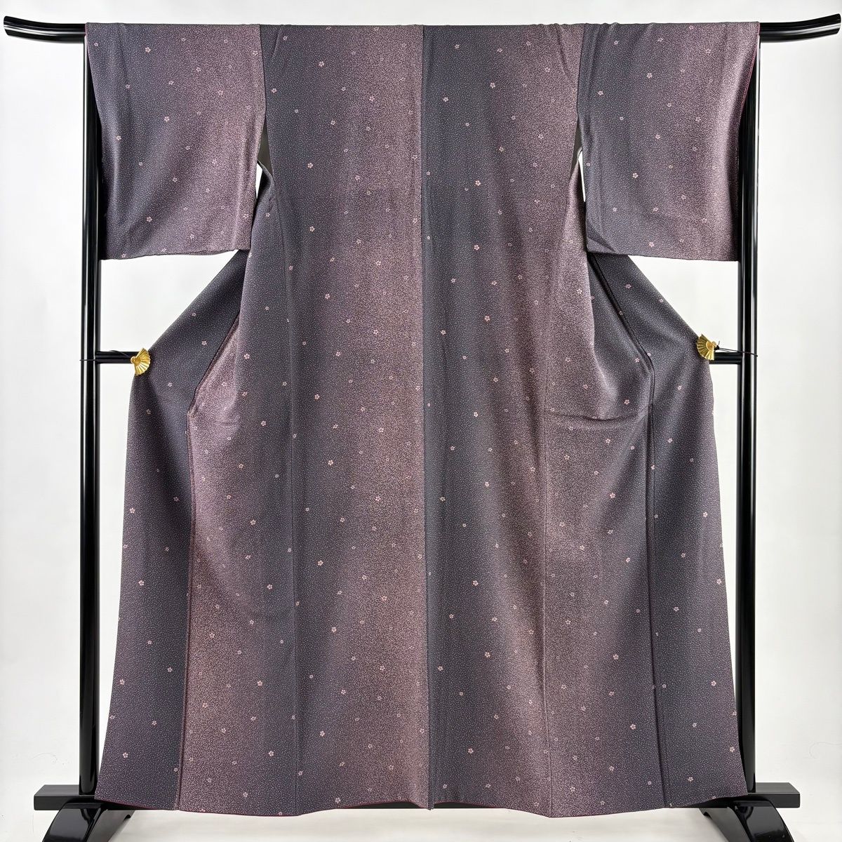 小紋 身丈158.5 cm 裄丈65.5 M 袷 梅 紫 正絹 秀品