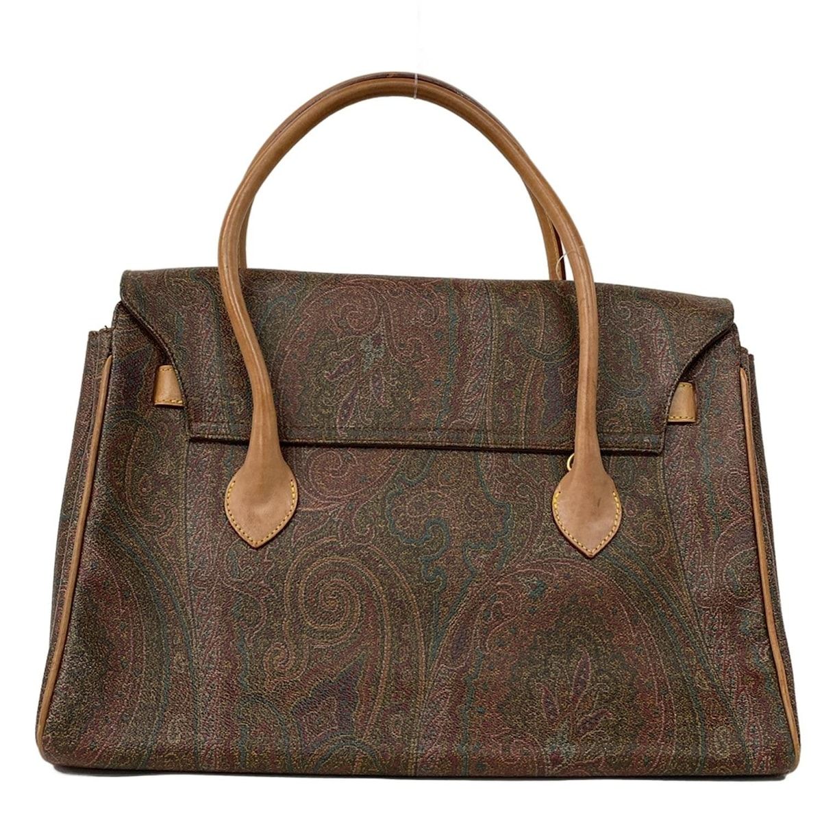  ETRO エトロ ハンドバッグ - ブラウン×マルチ ペイズリー柄 レザー ハンドバッグ バッグ