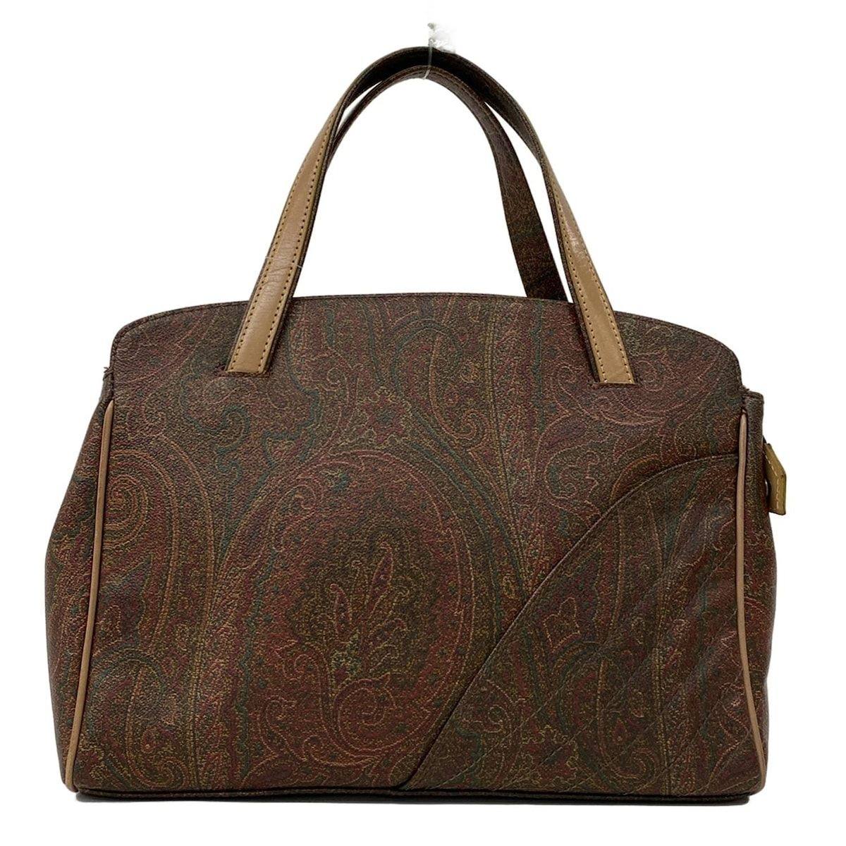 ETRO エトロ ハンドバッグ - ダークブラウン×マルチ ペイズリー柄 レザー